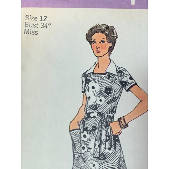Simplicity Misses Dress Top Pants 70's Sewing Pattern sz 12 6384 - uncut - Picture 4 of 8